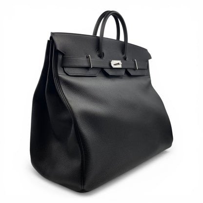 Pre-owned Hermes Hautacrois 50 Noir Togo Silver hardware T stamp