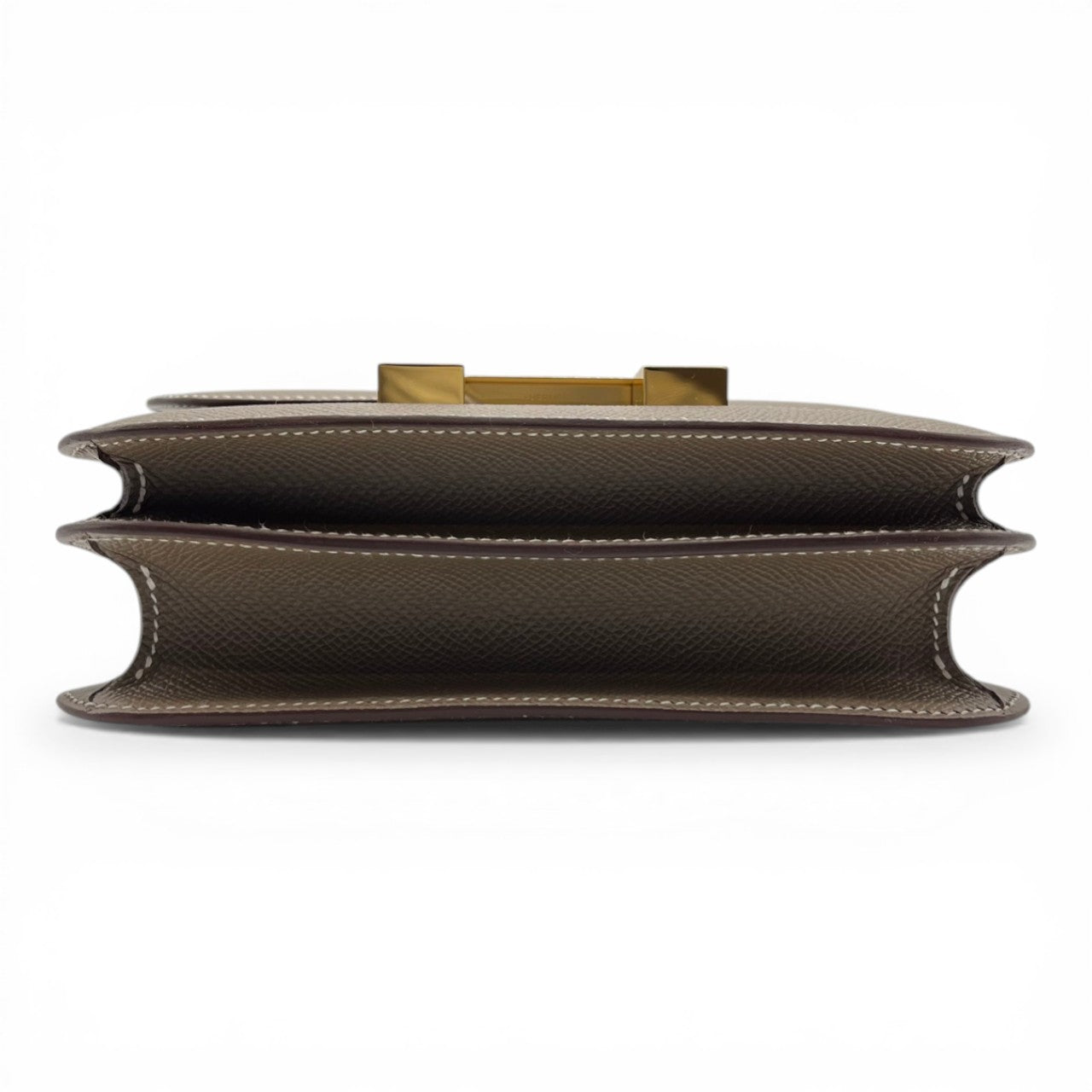 Pre-owned Hermes Constance Mini 18 Etoup Epson Gold hardware K stamp