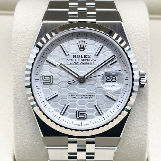 劳力士兰德杜拉斯127334强化白色蜂巢图案40mm