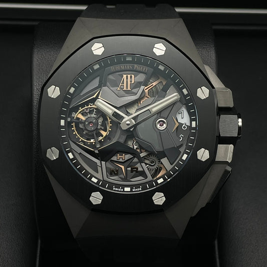 プレオウンド オーデマピゲ ロイヤルオーク コンセプト トゥールビヨン GMT 26589IO.OO.D002CA.01 チタン 44mm