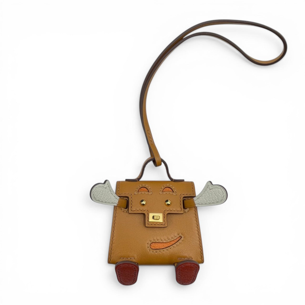 プレオウンドエルメス ケリードールチャーム ナチュラルサブレ/オレンジ/ナタ/ブリック タデラクト U刻印