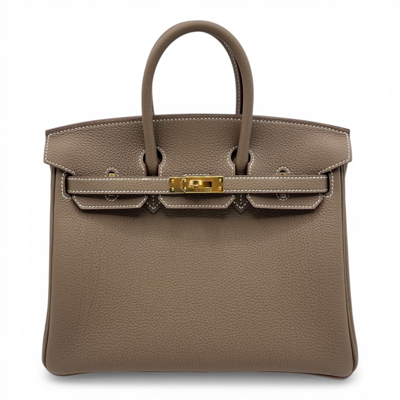 プレオウンドエルメス バーキン 25 エトゥープ トゴ ゴールド金具 G刻印