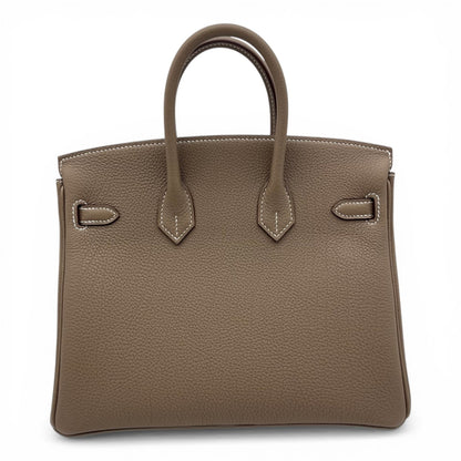 プレオウンドエルメス バーキン 25 エトゥープ トゴ ゴールド金具 G刻印