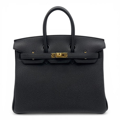 プレオウンドエルメス バーキン 25 ノワール トゴ ゴールド金具 K刻印