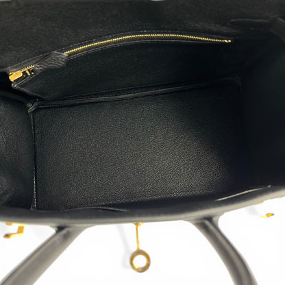 プレオウンドエルメス バーキン 25 ノワール トゴ ゴールド金具 K刻印