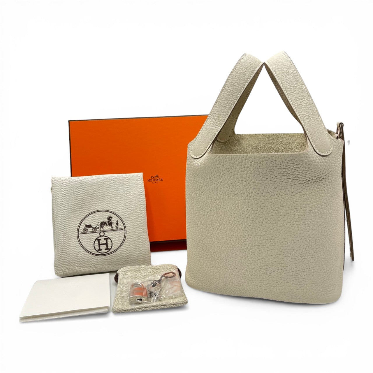 プレオウンドエルメス ピコタンロック PM クレ トリヨンクレマンス シルバー金具 W刻印