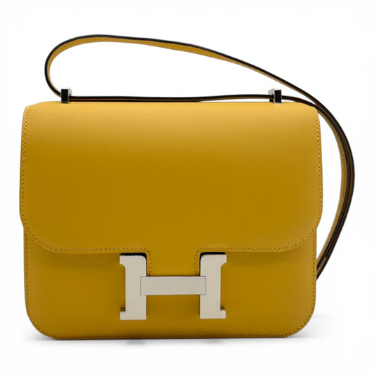 プレオウンドエルメス コンスタンスミニ  18 パイユ スイフト シルバー金具 K刻印