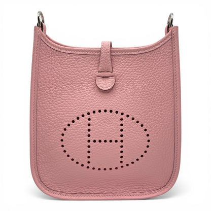 プレオウンドエルメス ミニエヴリン アマゾーヌ TPM ローズサクラ トリヨンクレマンス シルバー金具 K刻印