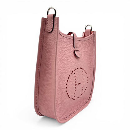 プレオウンドエルメス ミニエヴリン アマゾーヌ TPM ローズサクラ トリヨンクレマンス シルバー金具 K刻印